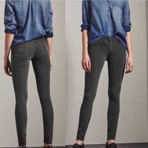 AG | The Stevie Ankle Velvet Charcoal Gray Slim Straight Ankle - Size 29R